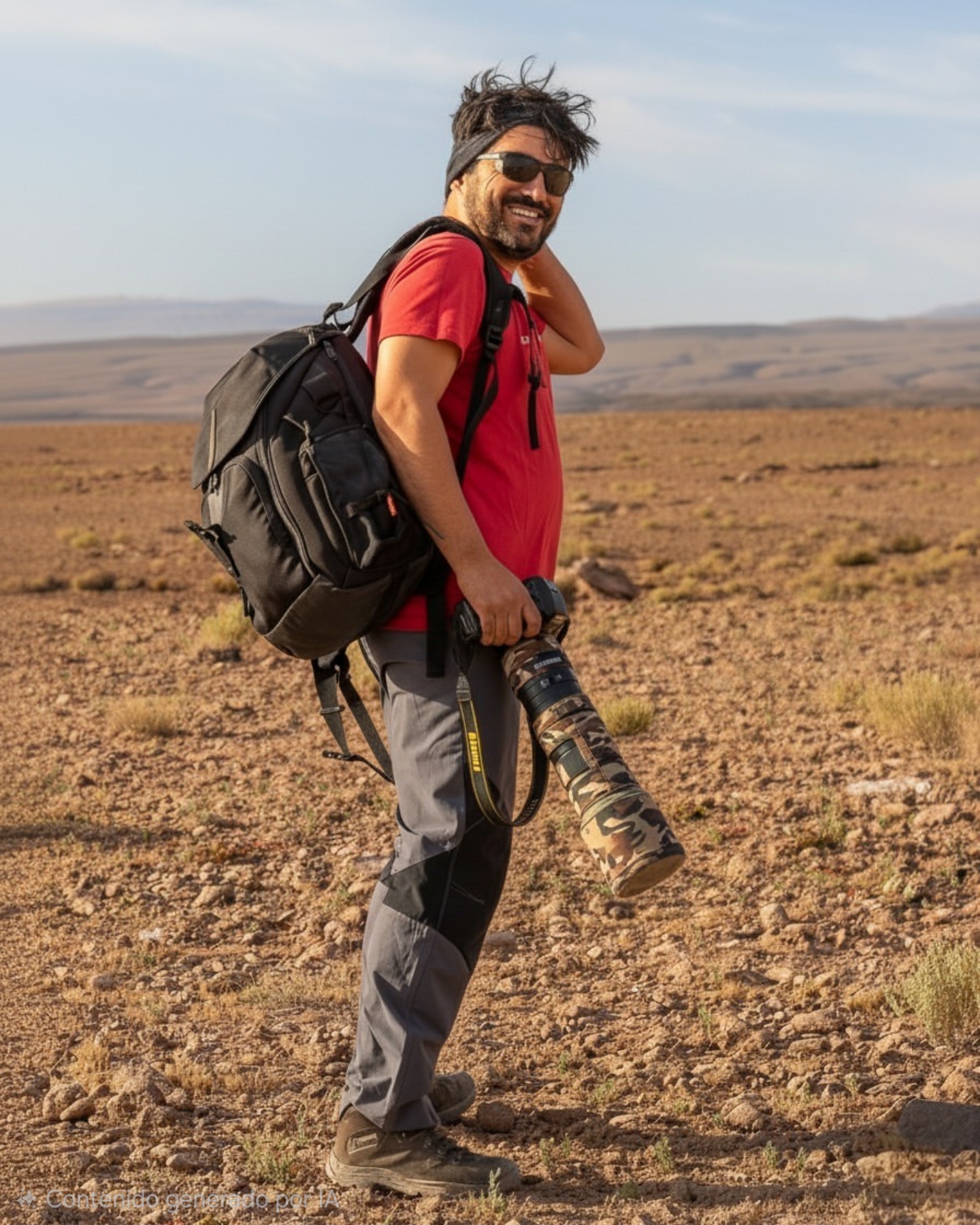 Miguel Ángel Núñez Olivares en el Desierto de Atacama con su Nikon