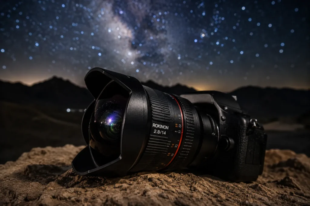 Lente Rokinon 14mm f/2.8 para fotografía nocturna y astrofotografía