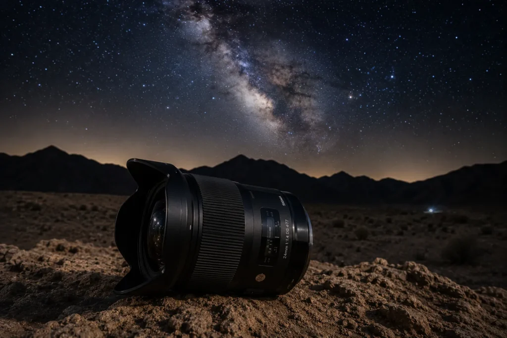 Sigma 24mm f/1.4 Art usado para fotografiar la Vía Láctea en el Desierto de Atacama